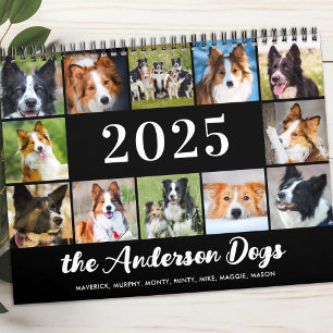 Calendário Colagem de Fotos de Cães Personalizada Moderna 202