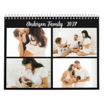 Colagem de Fotos de Família com Caligrafia Simples