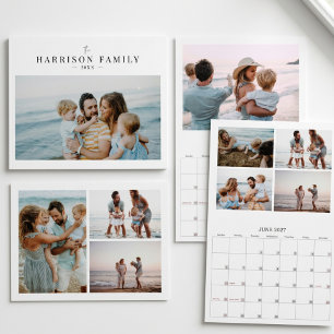 Calendário Colagem de Fotos de Família Personalizada Simples