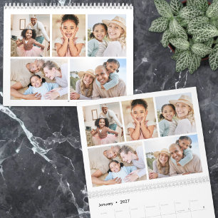 Calendário Colagem de Fotos Minimalista Simples