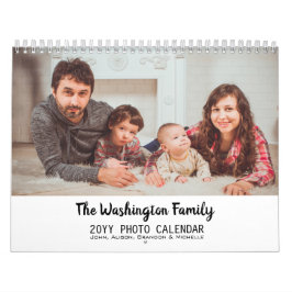 Calendário Colagem de Fotos Personalizada da Família Moderna 