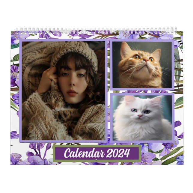 Calendário Colagem de Fotos Personalizada para amantes de Pet (Capa)