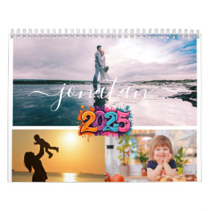 Calendário Colagem de Fotos Personalizada Simples 2025