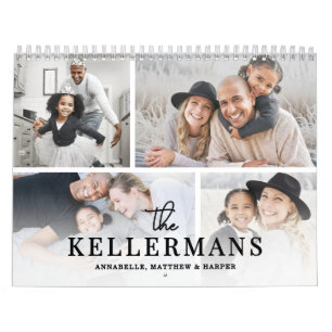 Calendário Colagem de Fotos Personalizada Simples 4 2027
