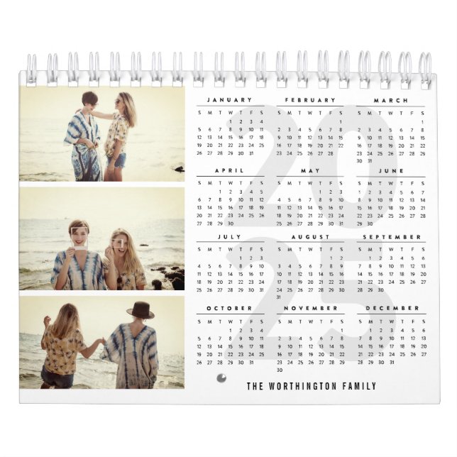 Calendário Colagem de Fotos Simples Moderna Multi-3 Moderna d (Capa)