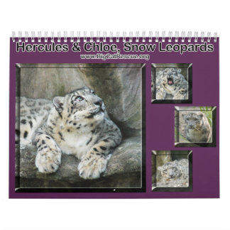 Calendário colagem-neve-leopardo