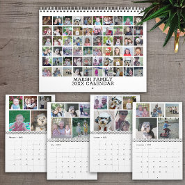 Calendário Colagem Personalizada da Família Moderna de 60 Fot