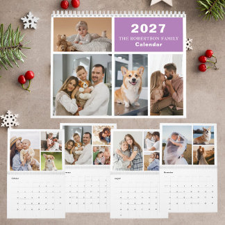 Calendário Colagem Personalizada Família Moderna - 40 Fotos 2