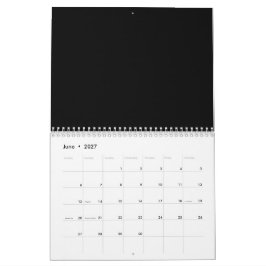 Calendário Coleção de Natal Preto Minimalista de Luxo