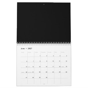 Calendário Coleção de Natal Preto Minimalista de Luxo