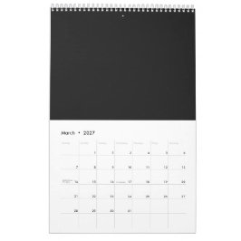 Calendário Coleção de Natal Preto Minimalista de Luxo