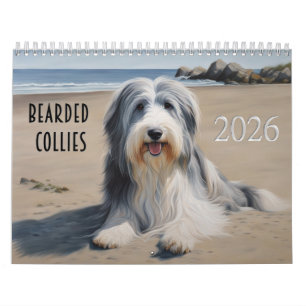 Calendário Collies com barba de 2026