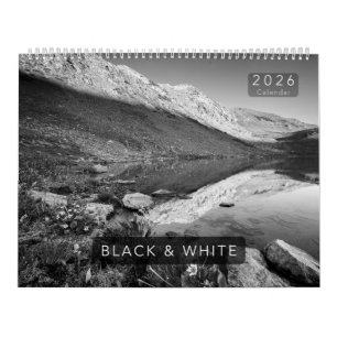 Calendário Colorado Preto e Branco 2026
