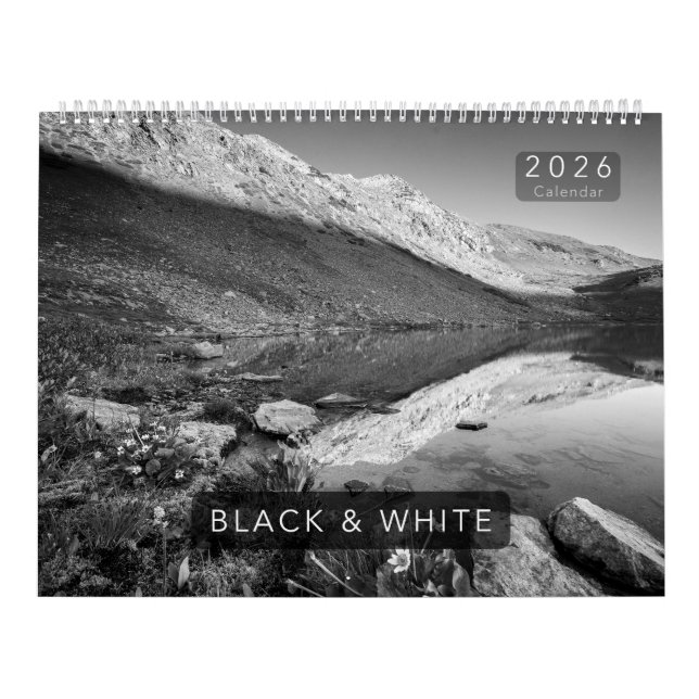 Calendário Colorado Preto e Branco 2026 (Capa)