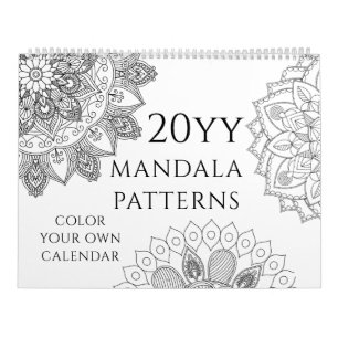 Calendário Colore seus próprios Padrões de Mandala no Calen