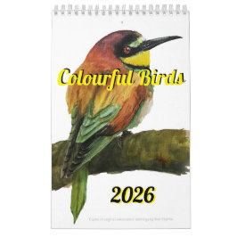 Calendário Colorful Birds Calendar 2026