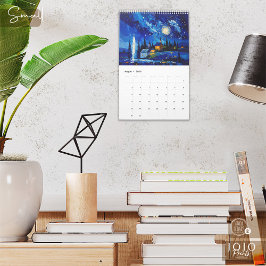 Calendário Colorful Impasto Art Calendar