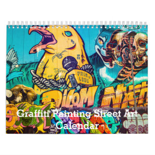 Calendário Colorida Pintura de Grafite Arte de Rua 2027
