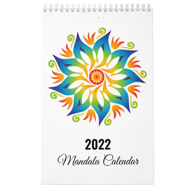 Calendário Colorido das Flores Mandala Rodas 2022 (Capa)