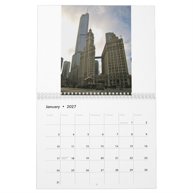 Calendário colorido de Chicago 2013 (Jan 2027)