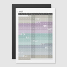 Calendário Colorido Magnético de 2027 em Cartão