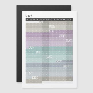 Calendário Colorido Magnético de 2027 em Cartão