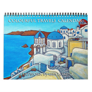 Calendário Colourful Travels 2-Page Calendar by Lisa Lorenz