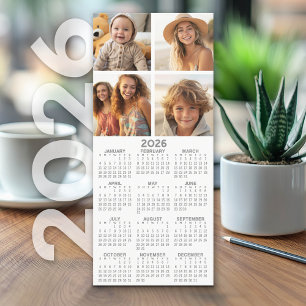 Calendário com 4 Colagem de Fotos - Branco - Cartã
