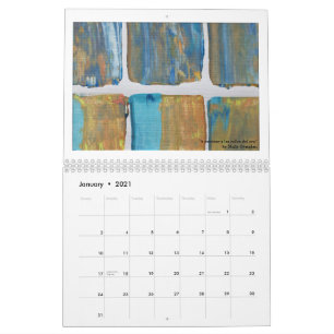 Calendário com arte brilhante e dicas para criati