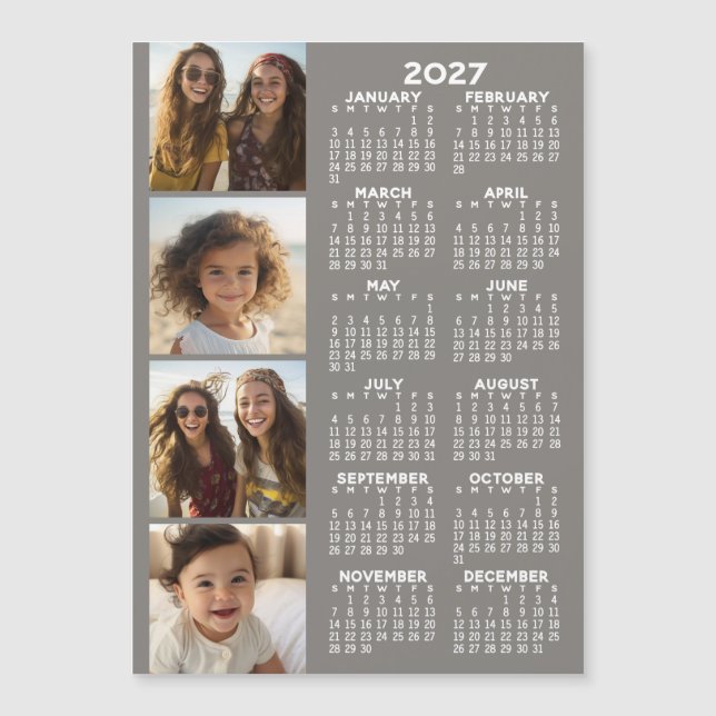 Calendário com cartão magnético de colagem de 4 fo (Frente)