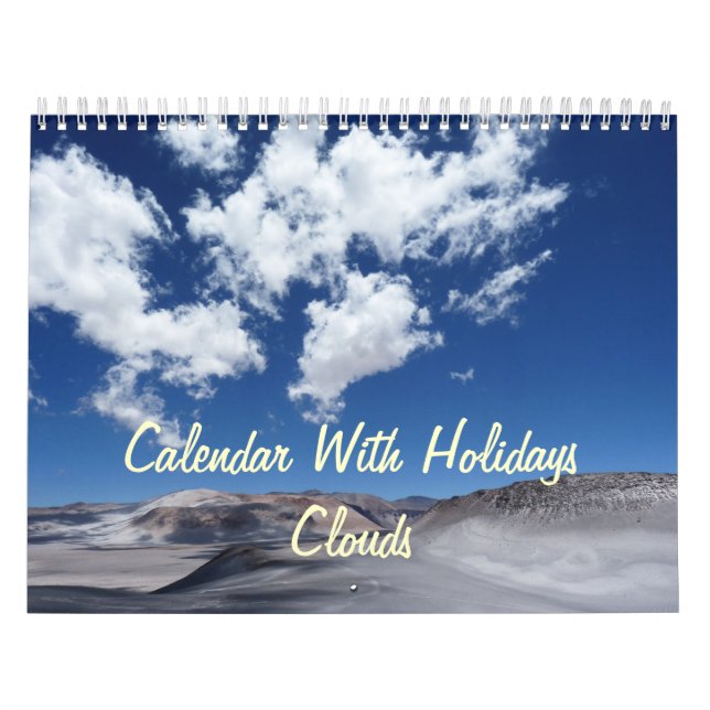 Calendário com Feriados - Nuvens (Capa)