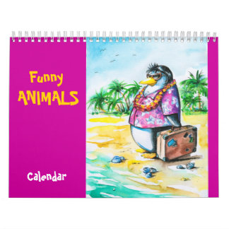 Calendário com Ilustrações de Animais
