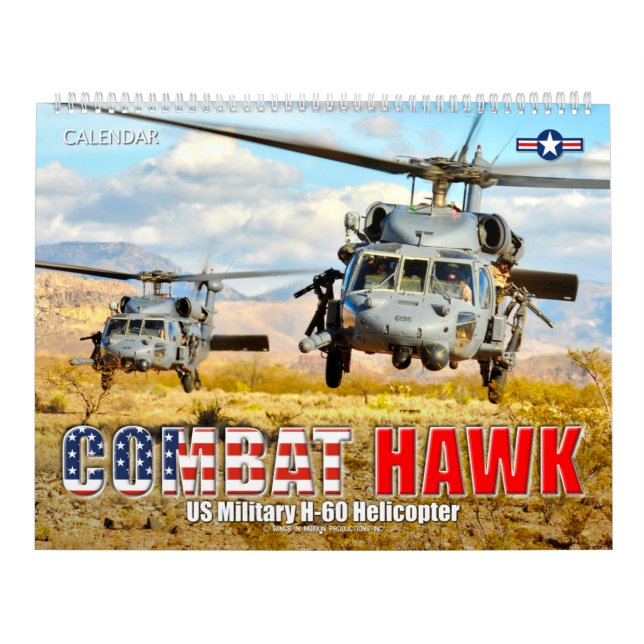 Calendário COMBAT HAWK - Helicóptero H-60 Militar dos EUA (Capa)