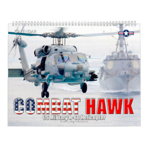 Calendário COMBAT HAWK - Helicóptero H-60 Militar dos EUA