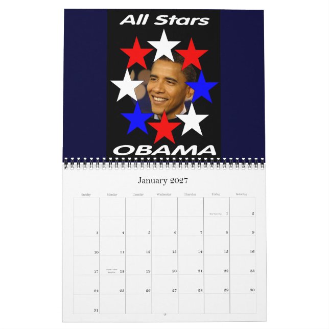 Calendário Comemorativo de Barack Obama 2009 (Jan 2027)