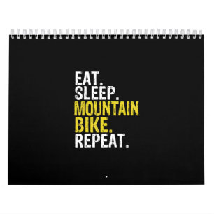 Calendário comer como dormir mountain bike repita presente