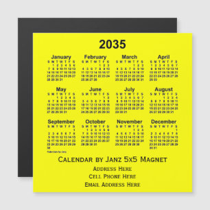 Calendário comercial amarelo 2035 por Janz