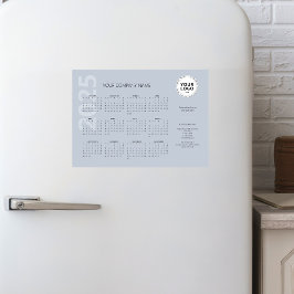 Calendário Comercial Azul Pálido Moderno 2025