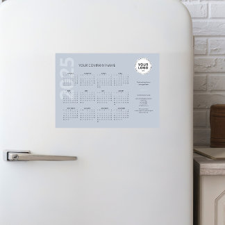 Calendário Comercial Azul Pálido Moderno 2025