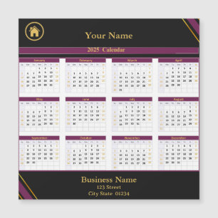 Calendário Comercial Dourado Preto Imobiliário