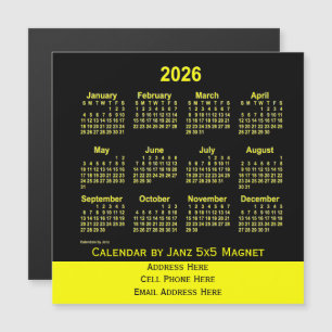 Calendário comercial Neon Yellow 2026 por Janz