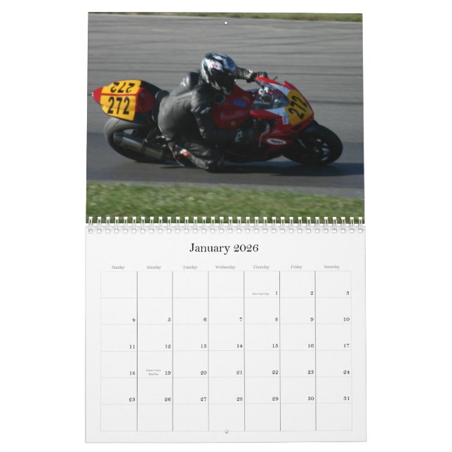 Calendário Competência da motocicleta (Jan 2026)