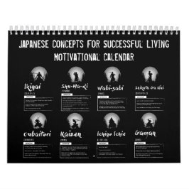 Calendário Conceitos de sucesso japoneses - motivacionais