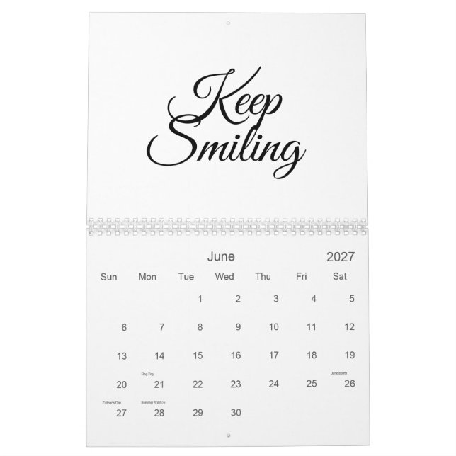 Calendário Continue sorrindo, finja que não é segunda-feira  (Jun 2027)