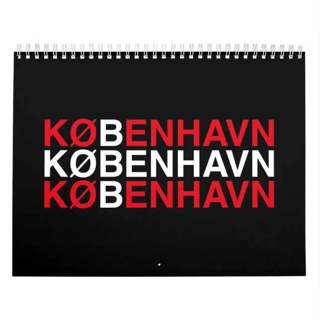 Calendário COPENHAGEN - Bandeira dinamarquesa (Capa)