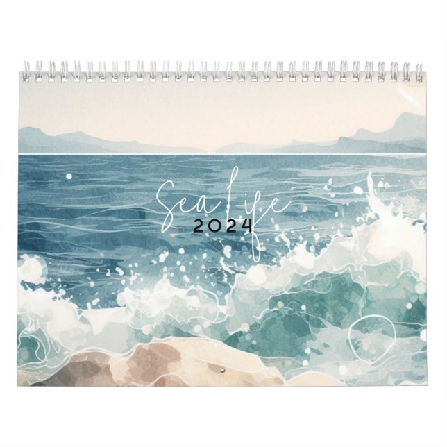 Calendário Cor da água azul do oceano marinho (Capa)