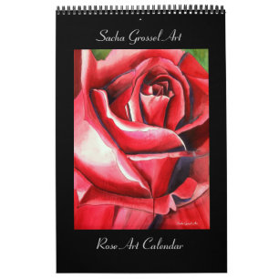 Calendário cor-de-rosa da arte da aguarela por