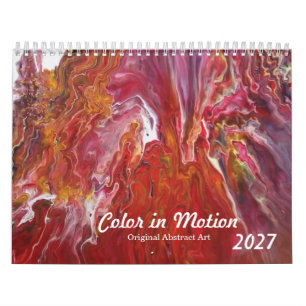Calendário Cor em Movimento: Arte Abstrata Original 2027