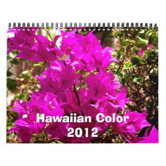 Calendário Cor havaiana 2012