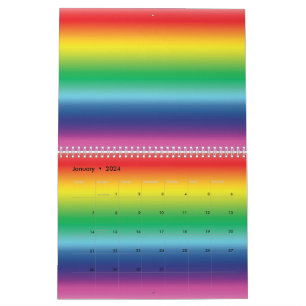 Calendário Cor moderna do gradiente do arco-íris Lgbt orgulho